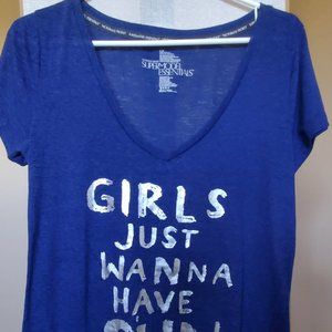 Victoria's Secret Supermodels Essentials Blue T-shirt. Size L